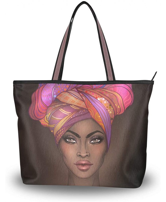 Woman Tote Bag Shoulder Handbag African American Woman for Work Travel Business Beach Shopping School Handbags