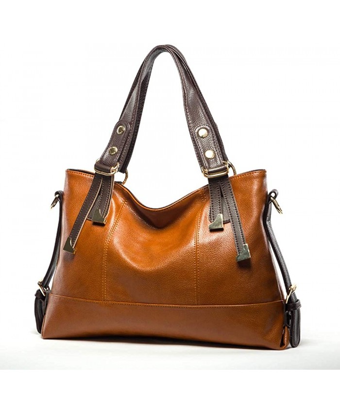2021 women's handbag shoulder span PU leather women's bag large-capacity handbag Litchi brown Handbags