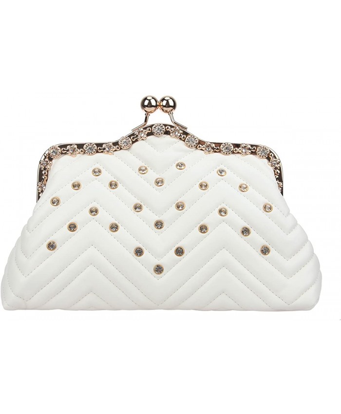 Fawziya Purses And Handbags Crystal Small Crossbody Bags For Women-White Handbags