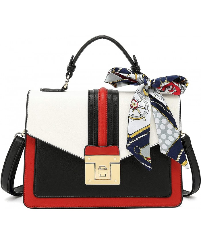 Scarleton Medium Top Handle Satchel Handbag for Women Purses for Women Tote bag for Women H206502 - Red White Handbags