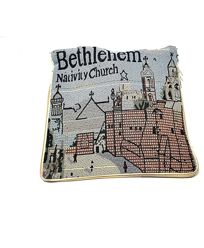 Zuluf Textile Holy Land Handbag Zipper Purse Zipper Cloth Handmade Bethlehem Size 34cm 13.4 x 35cm 13.8 Certificate