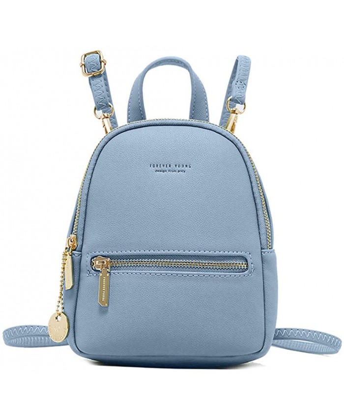 Aeeque Women Mini Backpack Purse Casual Leather Crossbody Phone Bag Daypack Ladies Small Shoulder Bags Gift Wallet for Girls Women Blue