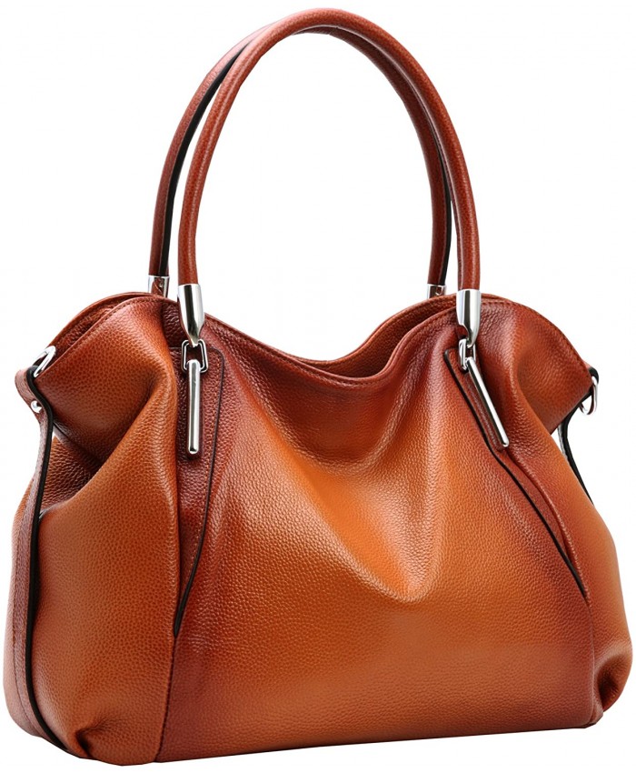 Heshe Women’s Leather Handbag Shoulder Bags Work Tote Bag Top Handle Bag Ladies Designer Purses Satchel Sorrel