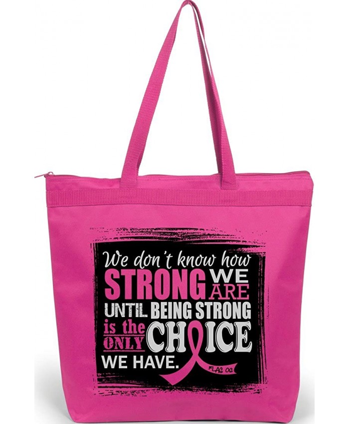 How Strong We Are Tote BagThe Darcey in Pink for Breast Cancer Assorted Colors