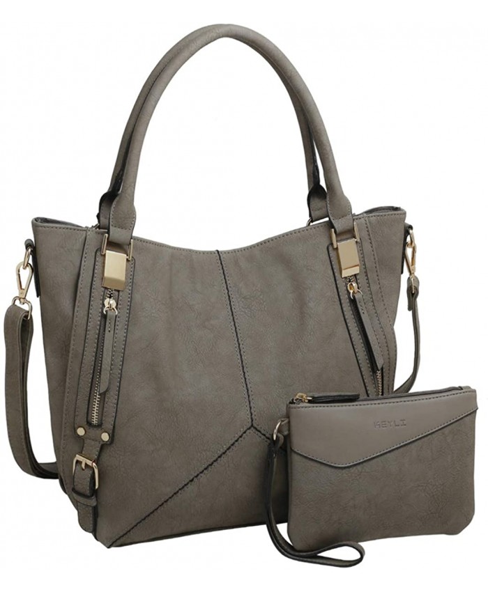 KEYLI Womens Fashion Handbags Casual Tote Shoulder Bags Ladies Top Handle Satchel Handbag Grey