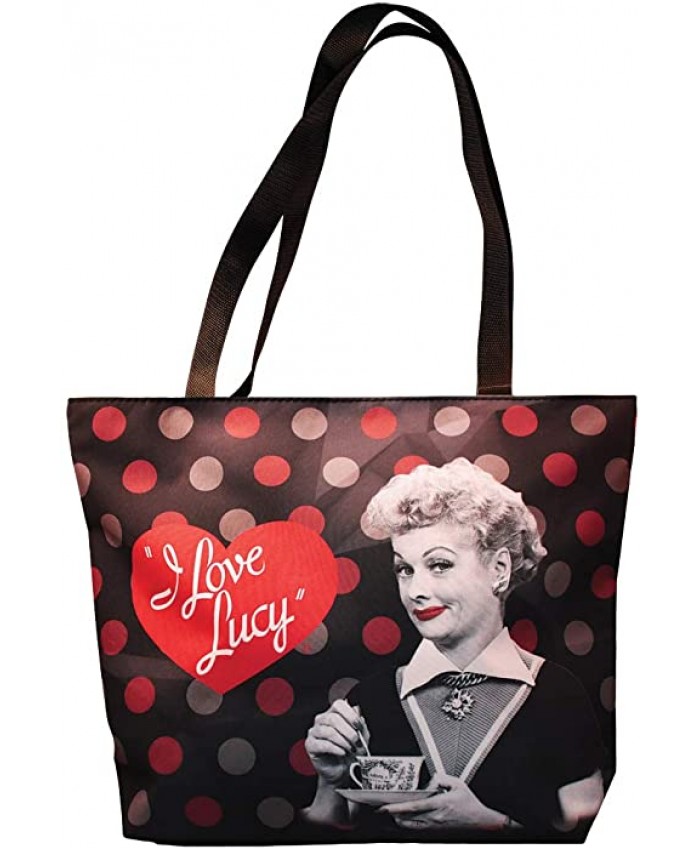 Midsouth Products I Love Lucy Large Tote Bag - Red and Black Polka Dots
