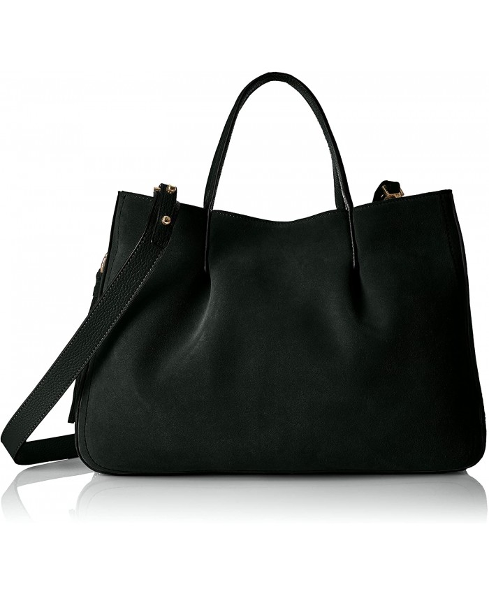 MILLY Astor Suede Pinched Tote black