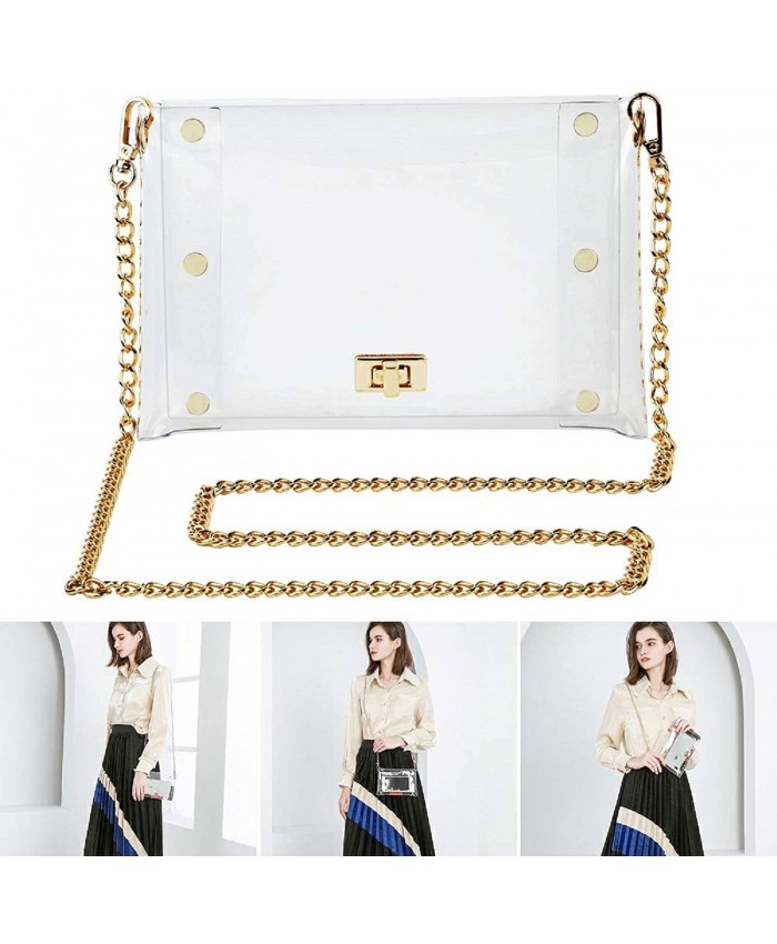 MOETYANG Transparent Clutch Clear Purse Crossbody for Women Shoulder Bags PGA Stadium Approved Bags