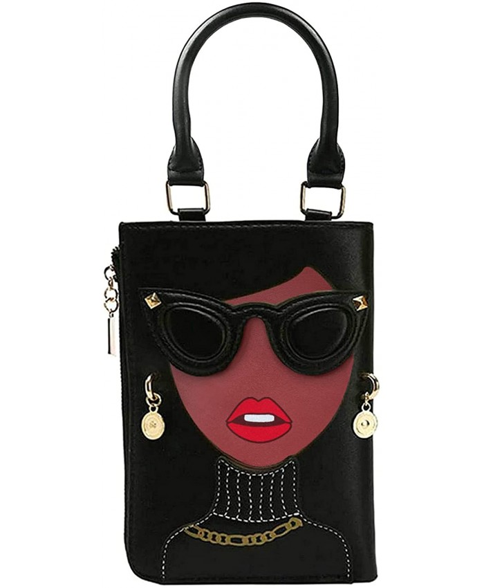 Novelty Personalized Women's 3D Ladies Designer Leather Top Handle Satchel Handbags Tote Purse Crossbody Shoulder Bags Black