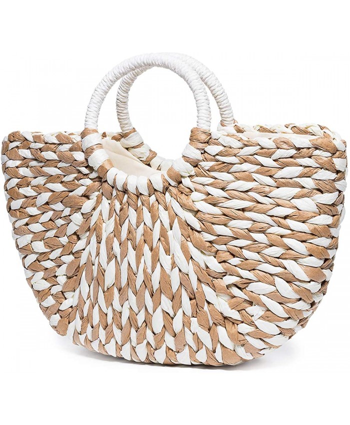 Summer Beach Bag JOSEKO Women Paper Handbag Top Handle Big Capacity Travel Tote Purse 15.75 x 4.33 x 12.99L x W x H
