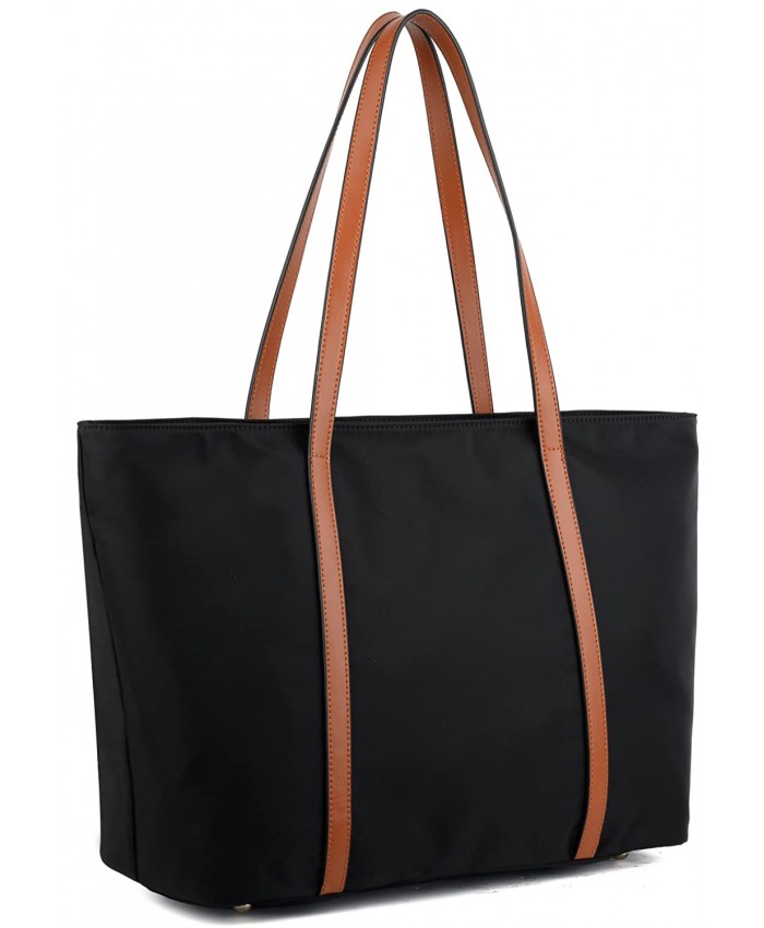 YALUXE Women's Oxford Nylon Large Capacity Work Tote Shoulder Bag Black