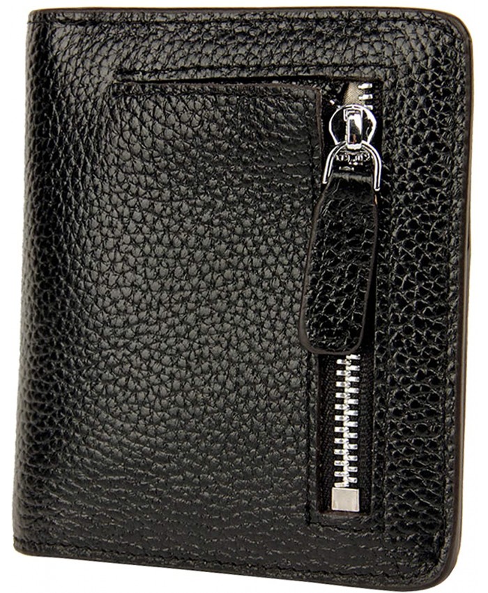 AINIMOER Small Leather Wallet for Women Ladies Credit Card Holder RFID Blocking Women's Mini Bifold Pocket Purse Black