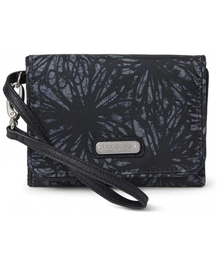 Baggallini Women's Compact Wallet Onyx Floral One Size