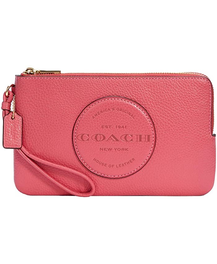 Coach Dempsey Double Zip Wallet With Patch IM Fuchsia C3319