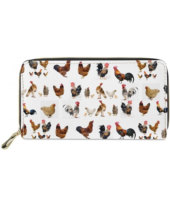 doginthehole Chicken Print Women Wallet Zip Around Clutch Ladies Travel Coin Purse at  Women’s Clothing store