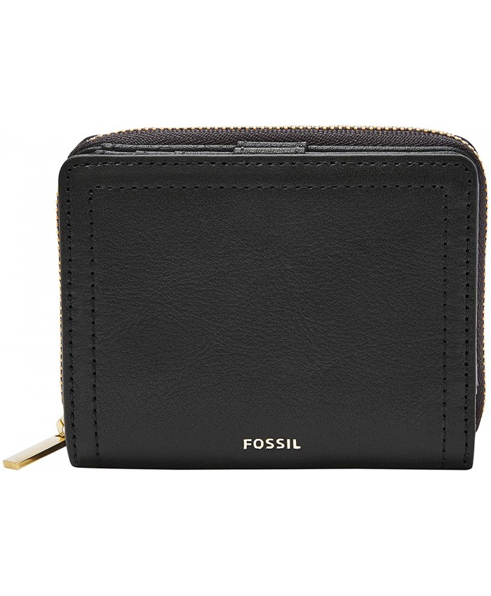Fossil Women's Logan Leather RFID Mini Multifunction Wallet Black