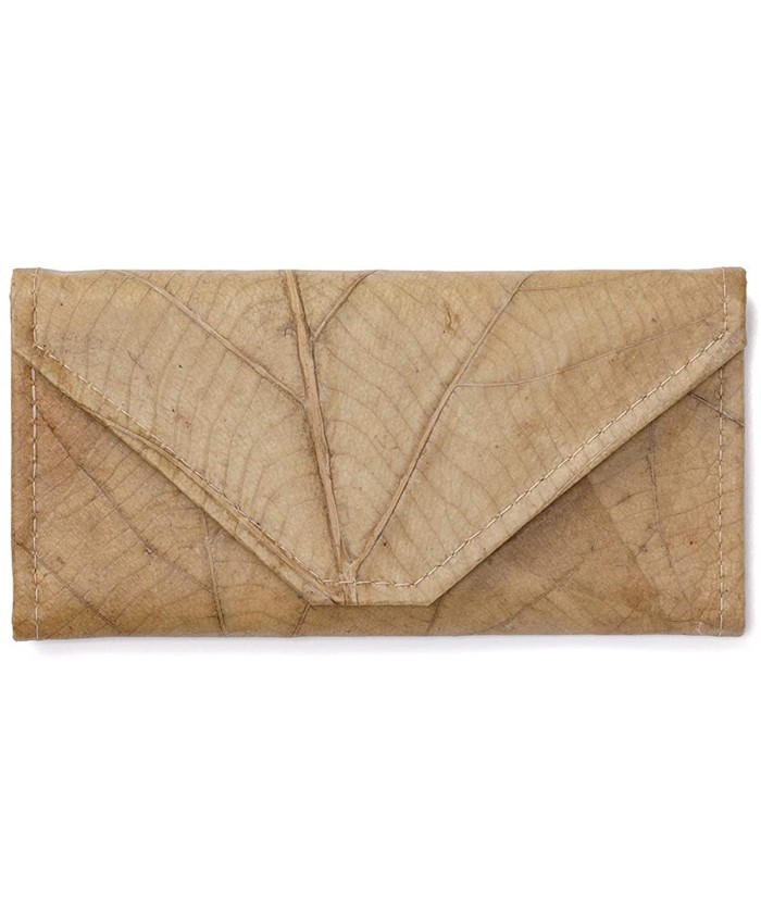 Leaf Leather Envelope Clutch Wallet - Handmade Womens Purse Pockets Zip Pouch - Beige Natural Color at  Women’s Clothing store