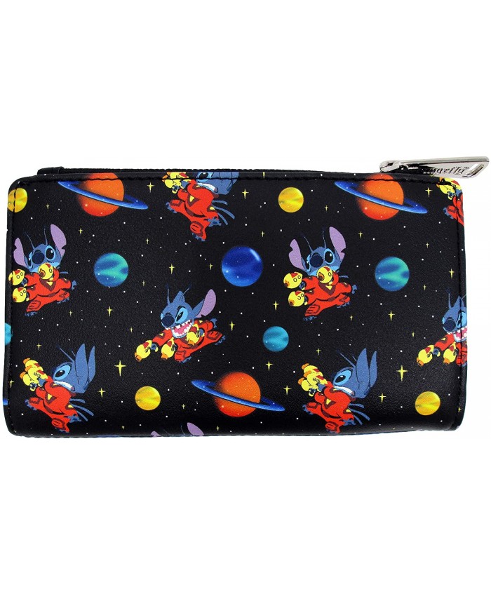 Loungefly x Disney Stitch in Space Allover-Print Flap Wallet Black Multi One Size