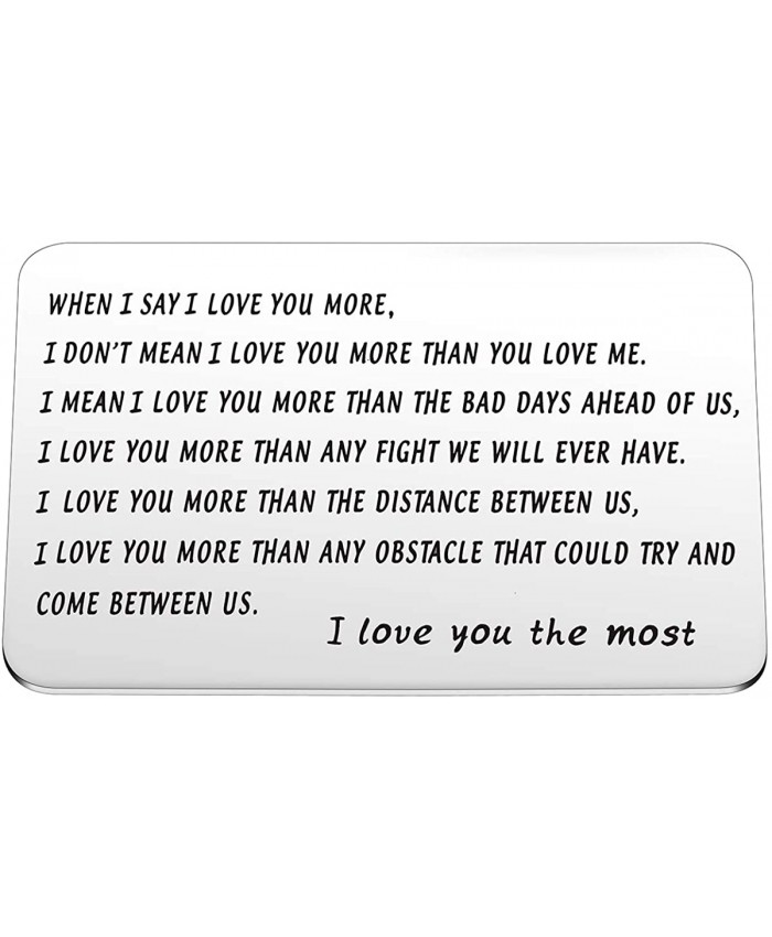 MIXJOY for Men I Love You Most Wallet Card Insert Mini Love Note Anniversary Cards for Husband Boyfriend