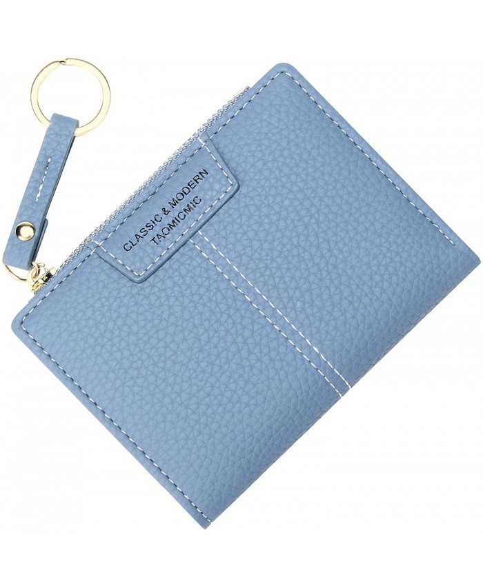 Small Compact Bifold Wallets for Women Girls Credit Card Holder Zipper Coin Purse at  Women’s Clothing store