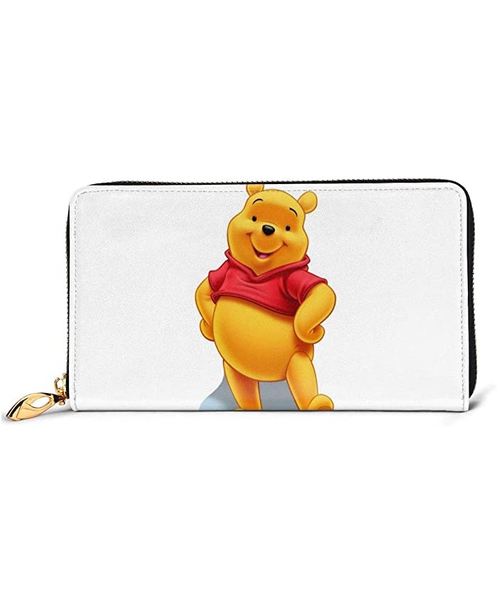 Winnie The Pooh Wallet Blocking Genuine Leather Wallet Zip Around Card Holder Organizer Clutch Wallet Large Capacity Purse Phone Bag For Men Women