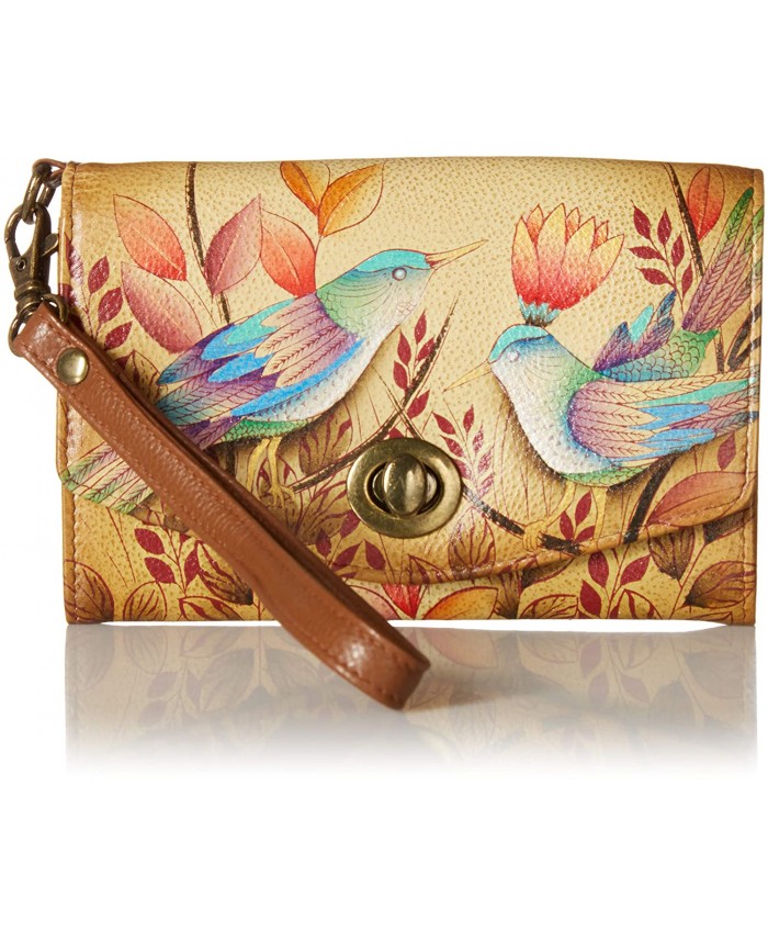 Anna by Anuschka Vintage Wristlet Clutch | Genuine Leather | Sienna Sunset Handbags
