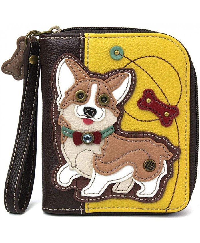 Chala Handbags Corgi Zip-Around Wristlet Wallet Dog Mom