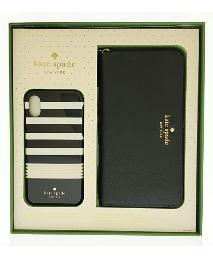 Kate Spade New York Gift Set - Luxury Saffiano Leather Wristlet Wallet and Phone Case | Apple iPhone X XS