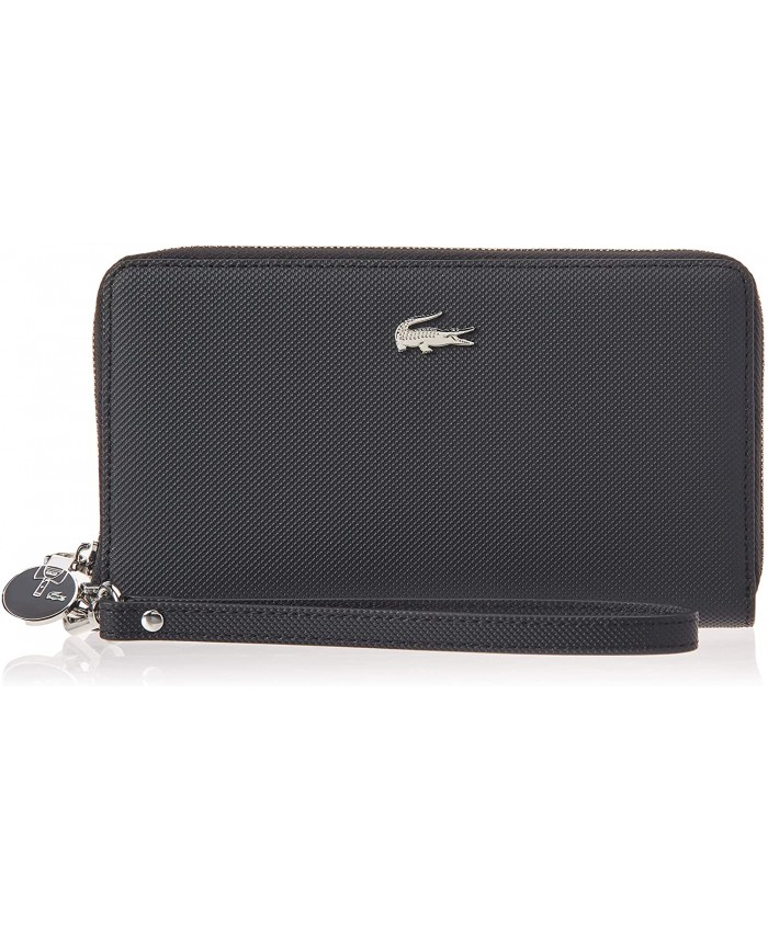 Lacoste Women Daily Classic XL Wristlet Zip Black Handbags
