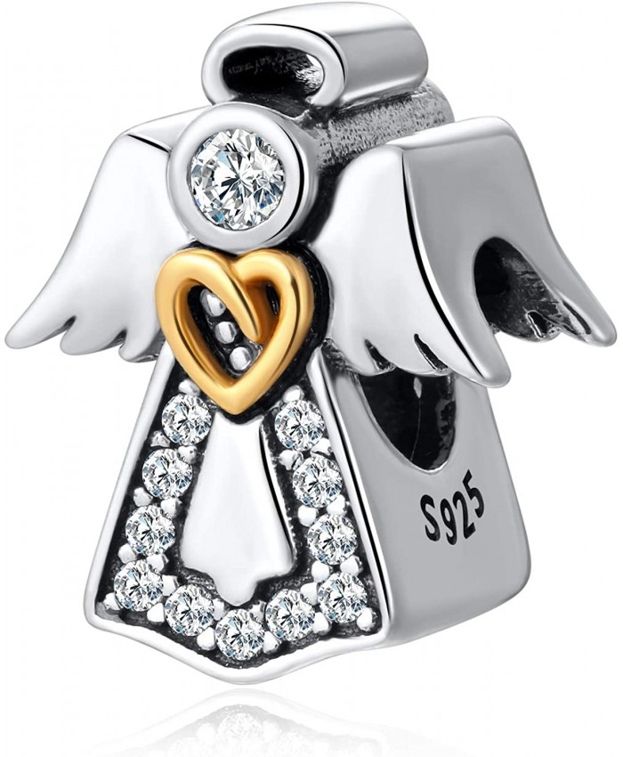 925 Sterling Silver charm Feathers Angel Wing Heart Shape Charms For Pandora Bracelet Necklace jewelry gifts for women mom daughter