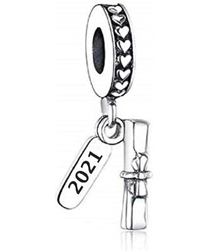 BOLENVI 925 Sterling Silver Graduate Student 2021 Graduation Grads Scroll Diploma Beads For Charm Bracelets ♥ Best Jewelry Graduation Gifts For Her ♥