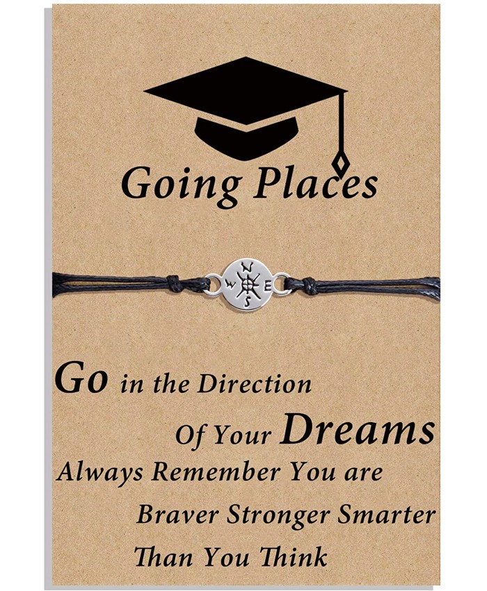 DESIMTION Graduation GIfts for Her 2021 Compass Bracelet Seniors College High School Graduate Gifts for Daughter Sister