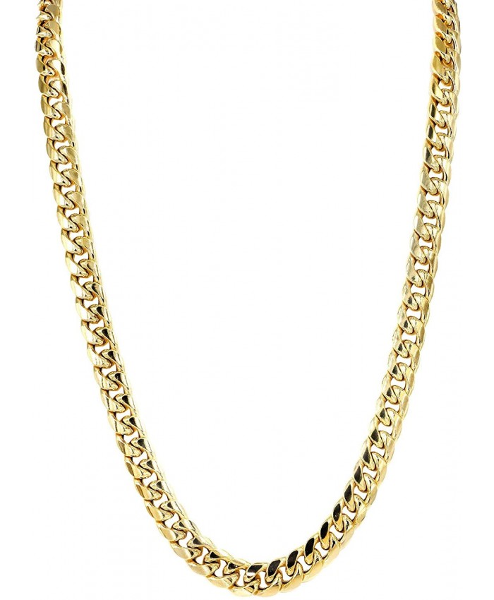 Orostar 10K Yellow Gold 6MM Miami Cuban Curb Link Chain and Bracelet with Box Lock Clasp 24