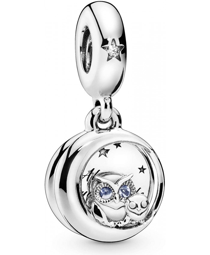 Pandora Jewelry Always by Your Side Owl Dangle Cubic Zirconia Charm in Sterling Silver