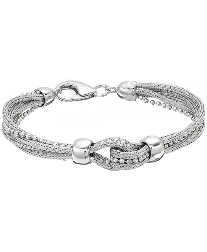 Parade of Jewels Sterling Silver Mesh Multi Strand Bracelet 7.5 inches