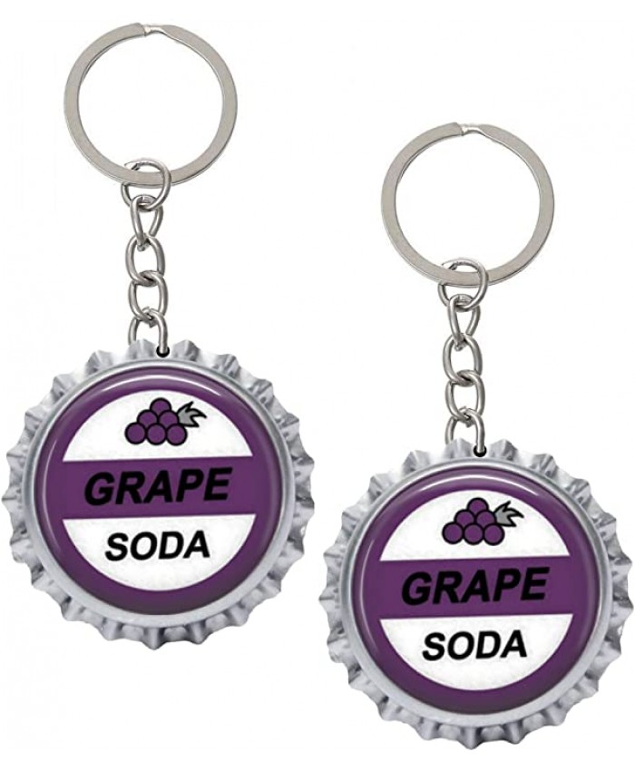 2 Grape Soda Crown Bottle Cap Key Chains Inspired by Up
