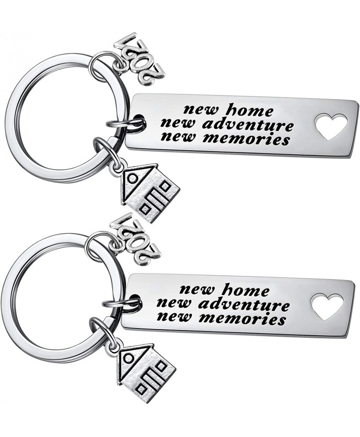 2021 Housewarming Gifts New Home New Memories Keychain Going Away Gifts for Women Friends Neighbor Family Sister Moving to Beach House Apartment Homeowner Key Chain at  Men’s Clothing store