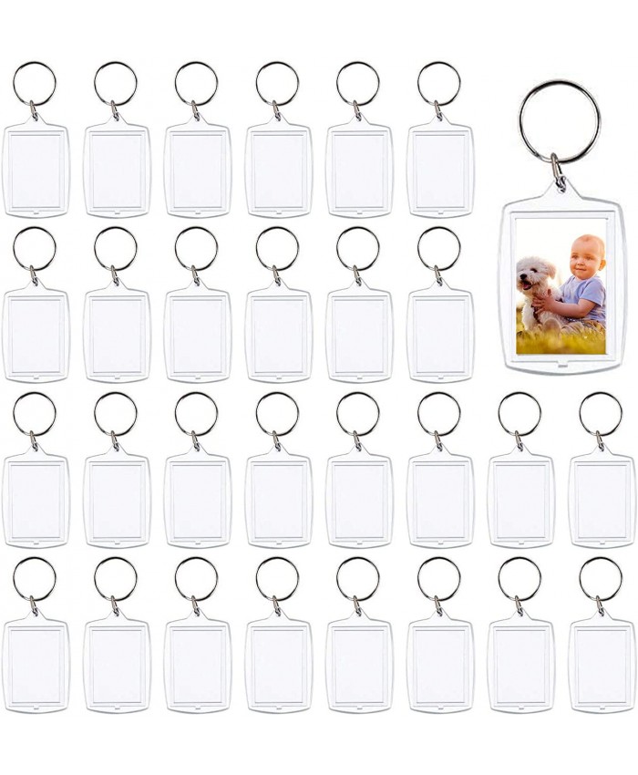30 PCS Photo Insert Keychains Acrylic Clear Blank Keyrings Picture Frame Keyring with Split Ring for Personalised Custom and Passport Photo Size 4 cm by 5.5 cm at  Women’s Clothing store