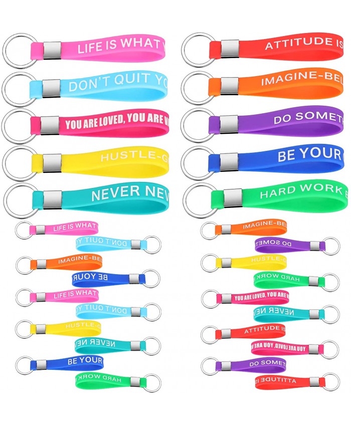 30 Pieces Inspirational Quote Keychains Silicone Motivational Keychains Inspirational Style at  Women’s Clothing store