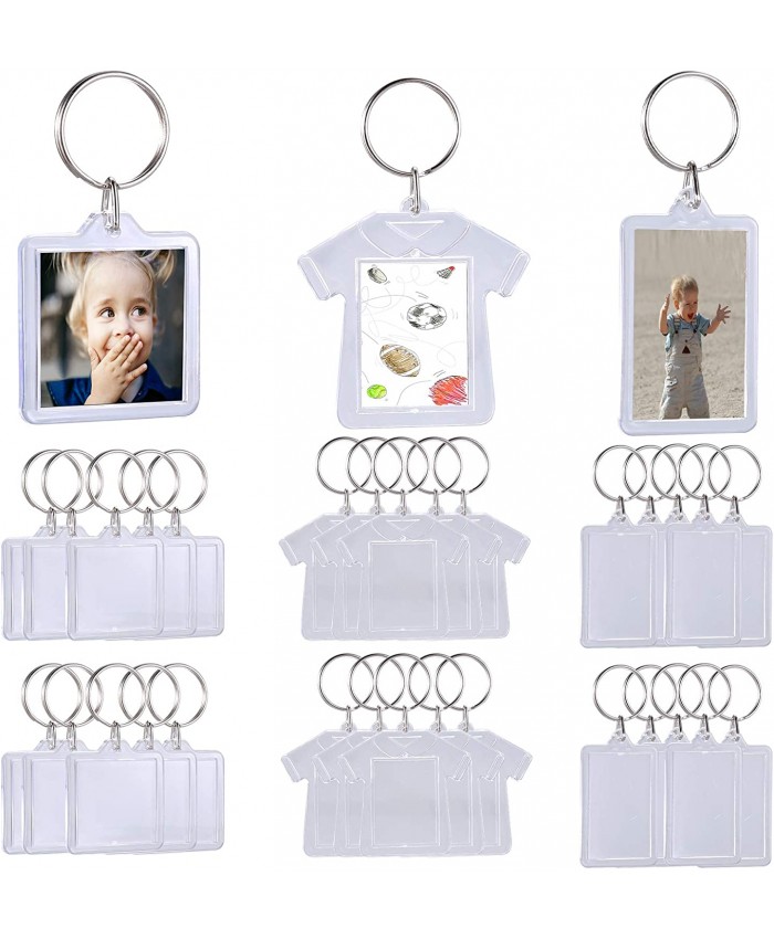 Acrylic Blank Photo Snap In Keychain Clear Picture Keyring Women Gift - 30 Pack at  Women’s Clothing store