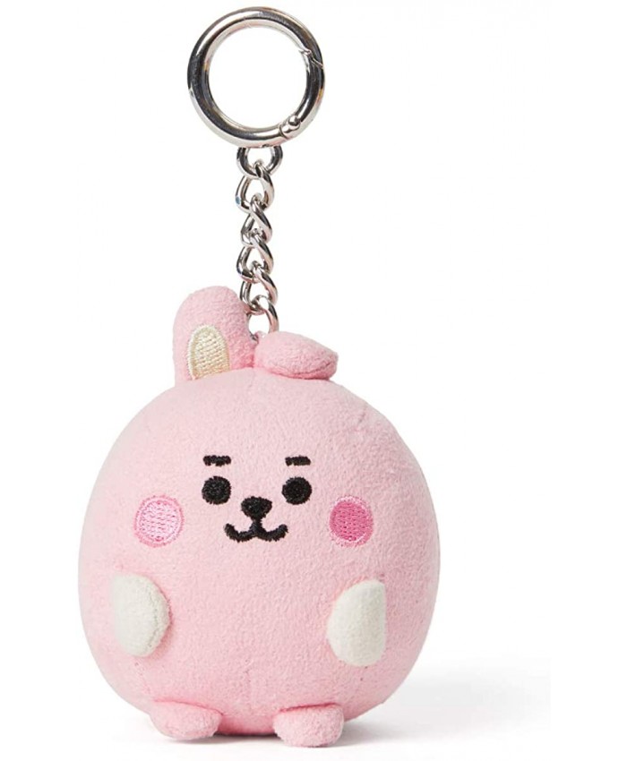 BT21 Baby Series COOKY Character Soft Plush Snap Keychain Key Ring Bag Charm 7 cm Pink