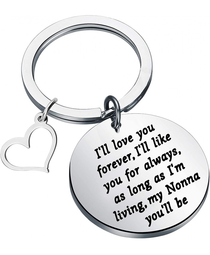 FEELMEM Gigi Keyring Grandma Gift I'll Love You Forever Keychain Gigi Jewelry for Grandmother Nana Nonna