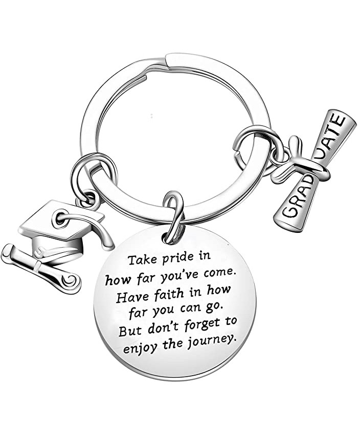 Graduation Gift Take Pride in How Far You Have Come Keychain Inspirational Letters Graduates Jewelry Take Pride in