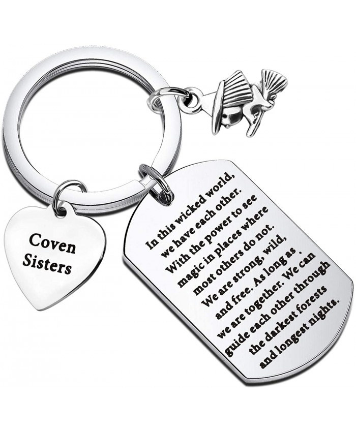 Gzrlyf Witch Keychain Inspirational Gifts for Coven Sisters Witchy Friend Gift Halloween Gifts Coven Sisters Keychain at  Women’s Clothing store