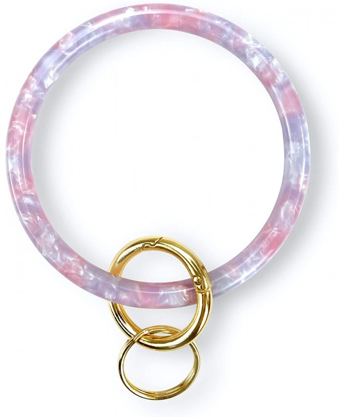 Heesch Bangle Key Ring Bracelet Keychain Key Ring Bracelet for Women Acetate Circle Keyring for Wrist Pink & Blue at  Women’s Clothing store