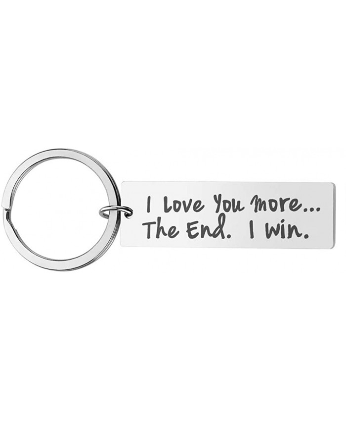 I Love You More The End I Win Couples Gifts Keychains Birthday Gift Keychain for Wife Husband Boyfriend Girlfriend at  Women’s Clothing store