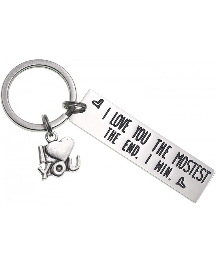 I Love You The Mostest The End I Win Love You More Mostest Keychain Couples Friendship Key Chain Cute Boyfriend Girlfriend Birthday Gifts For Him Her I Love You The Mostest The End I Win at  Women’s Clothing store