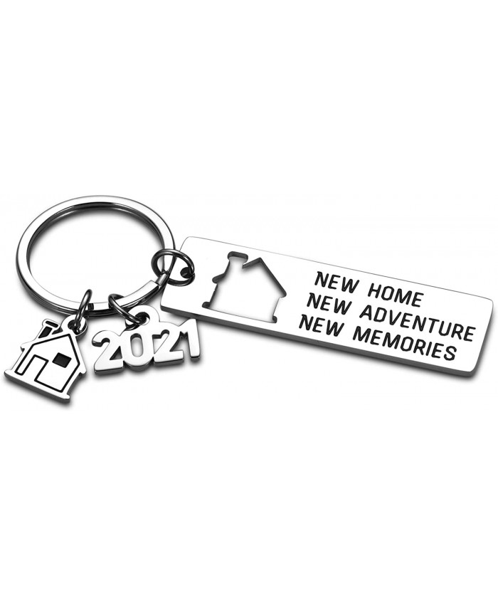 JEWGLO 2021 New Home Housewarming Key Chain Gift for Men Women Realtor Closing Gift for New Homeowners Christmas New Year Gift to Families Friends New Neighbor New Home Housewarming Party Gift for Him Her Silver Small at  Women’s Clothing store