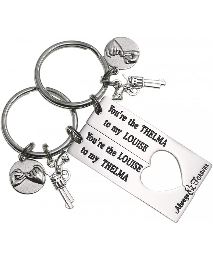 LParkin You are The Thelma to My Louise Best Friends Keychains Moving Away Gift Friendship Jewelry Thelma and Louise Keychain Set at  Women’s Clothing store