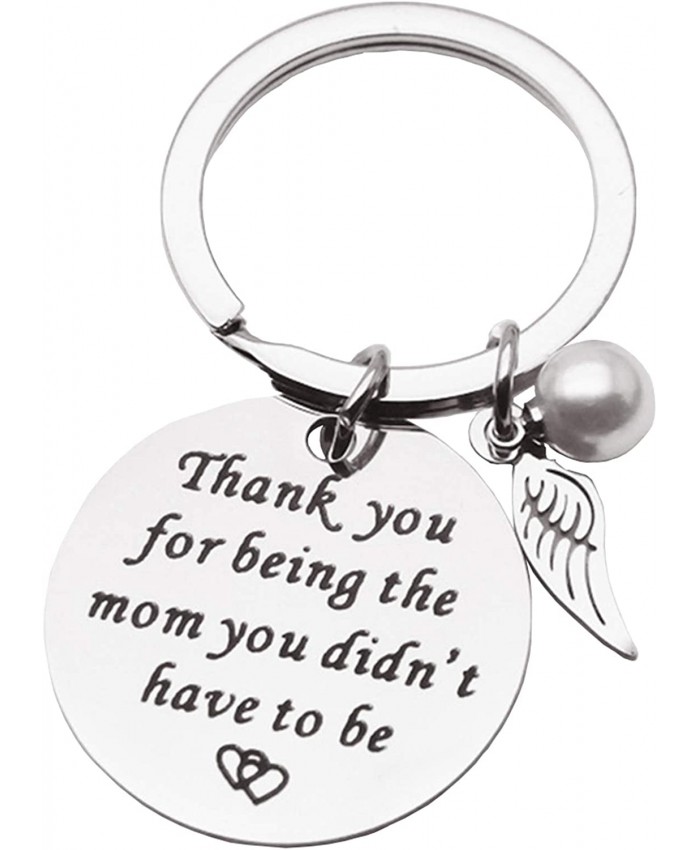 Mom Keychain Gift from Daughter Mother Birthday Charm Key Ring Thank You for Being the Mom You Didn't Have to Be Jewelry for Mother’s Day Christmas Thanksgiving Valentine's Gifts at  Women’s Clothing store
